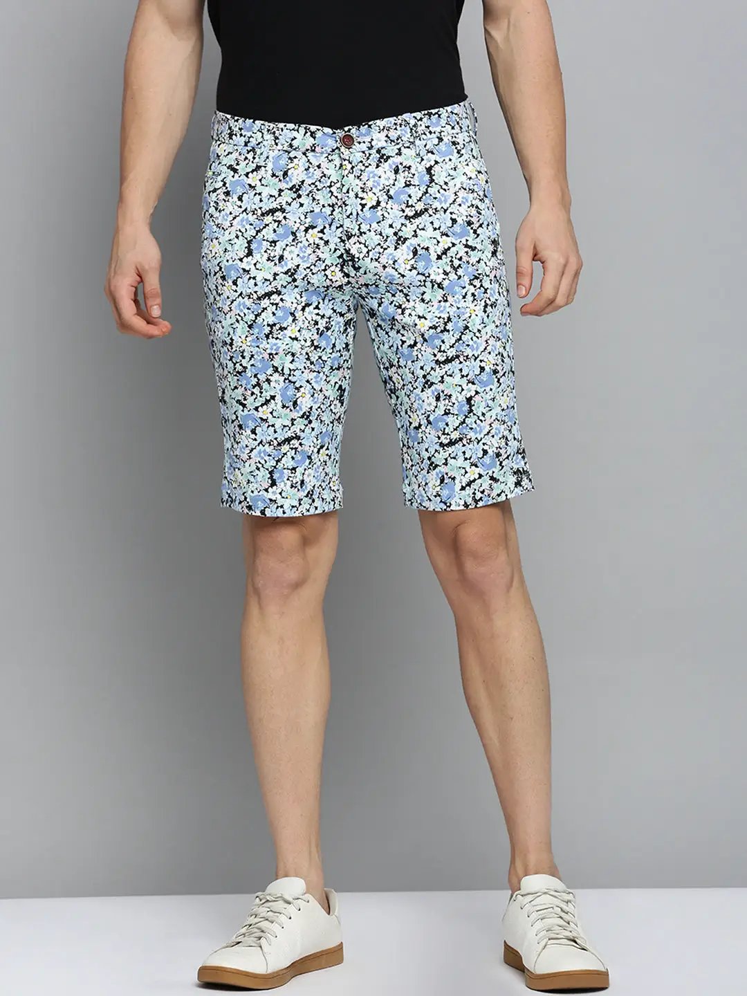Men's Blue Printed Casual Shorts