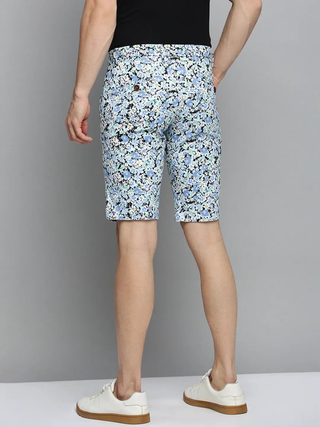 Men's Blue Printed Casual Shorts