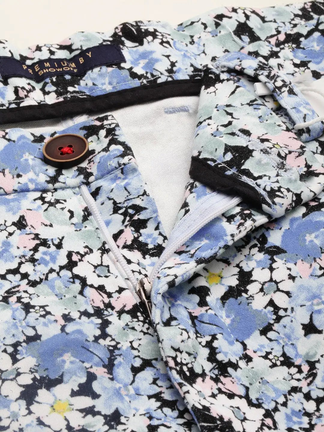 Men's Blue Printed Casual Shorts