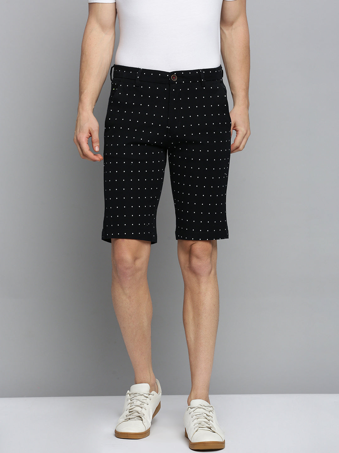 Men Black Printed Casual Shorts