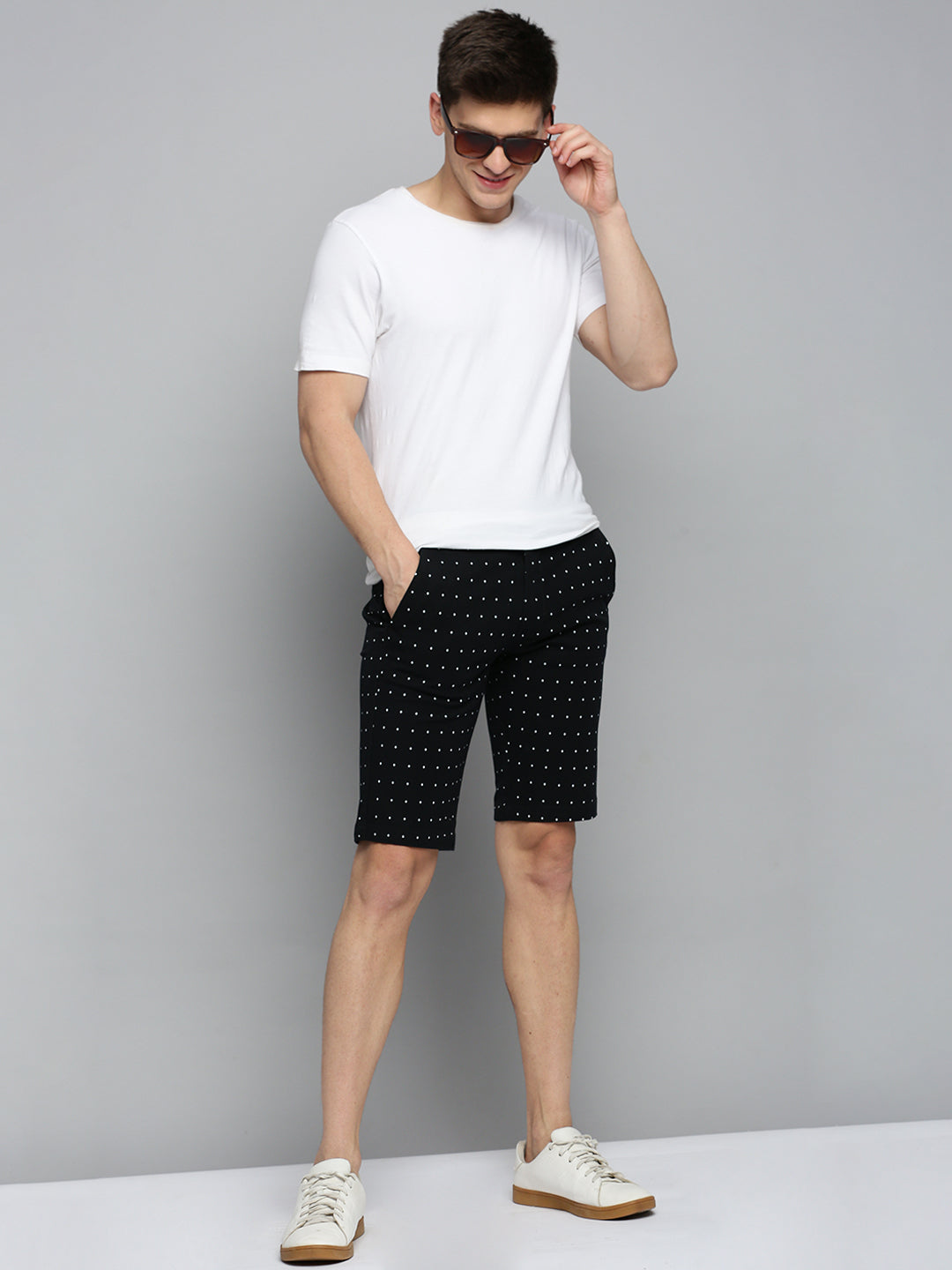 Men Black Printed Casual Shorts