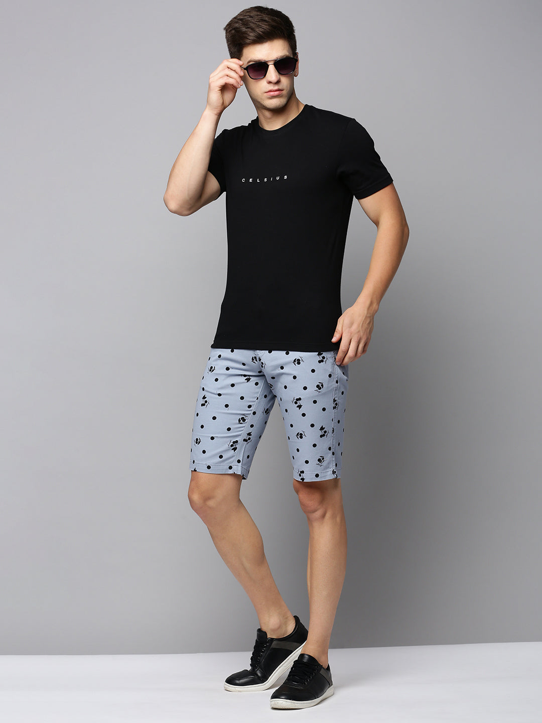 Men Blue Printed Casual Shorts