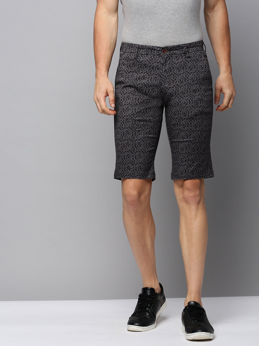 Men Grey Printed Casual Shorts