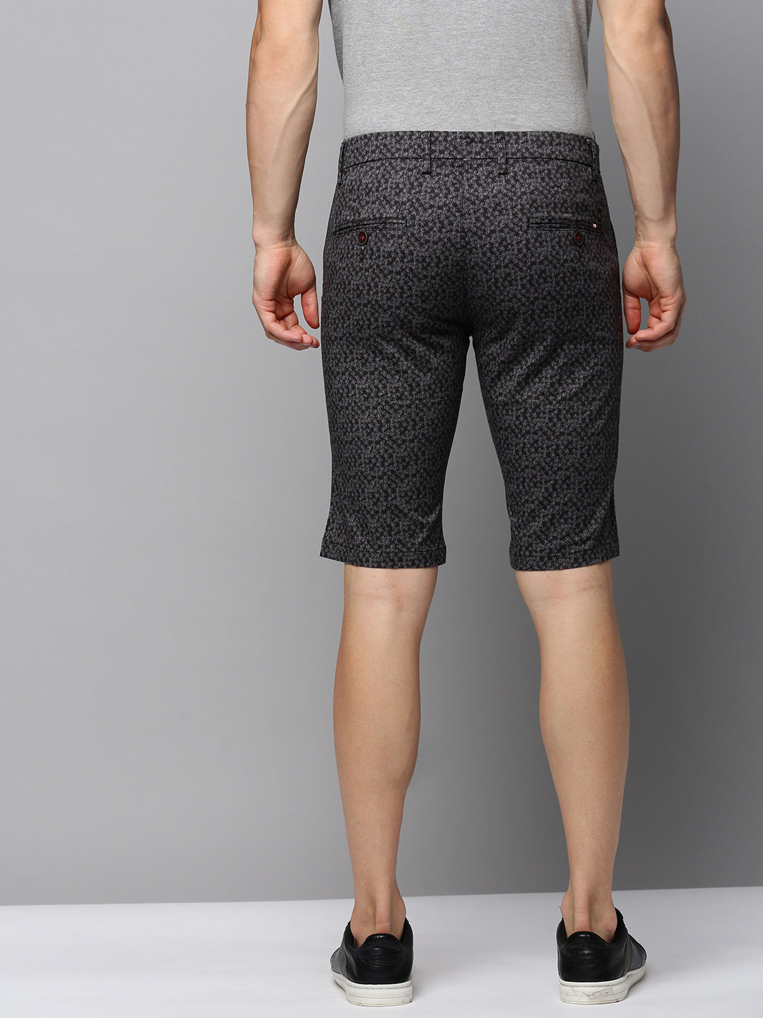 Men Grey Printed Casual Shorts