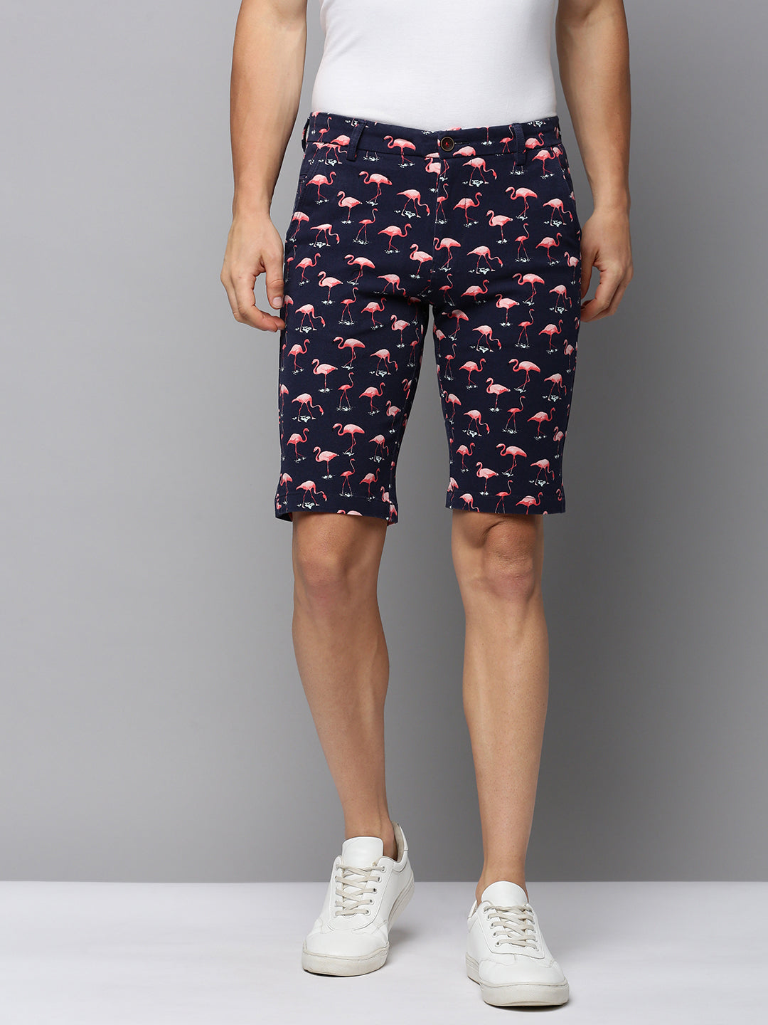 Men Navy Printed Casual Shorts