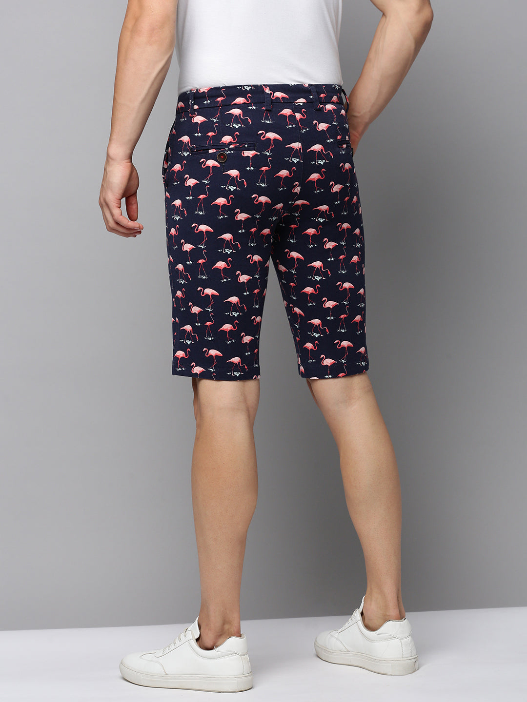 Men Navy Printed Casual Shorts