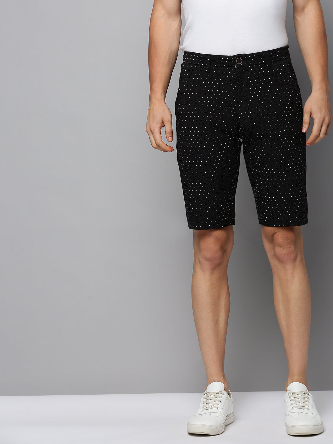 Men Black Printed Casual Shorts