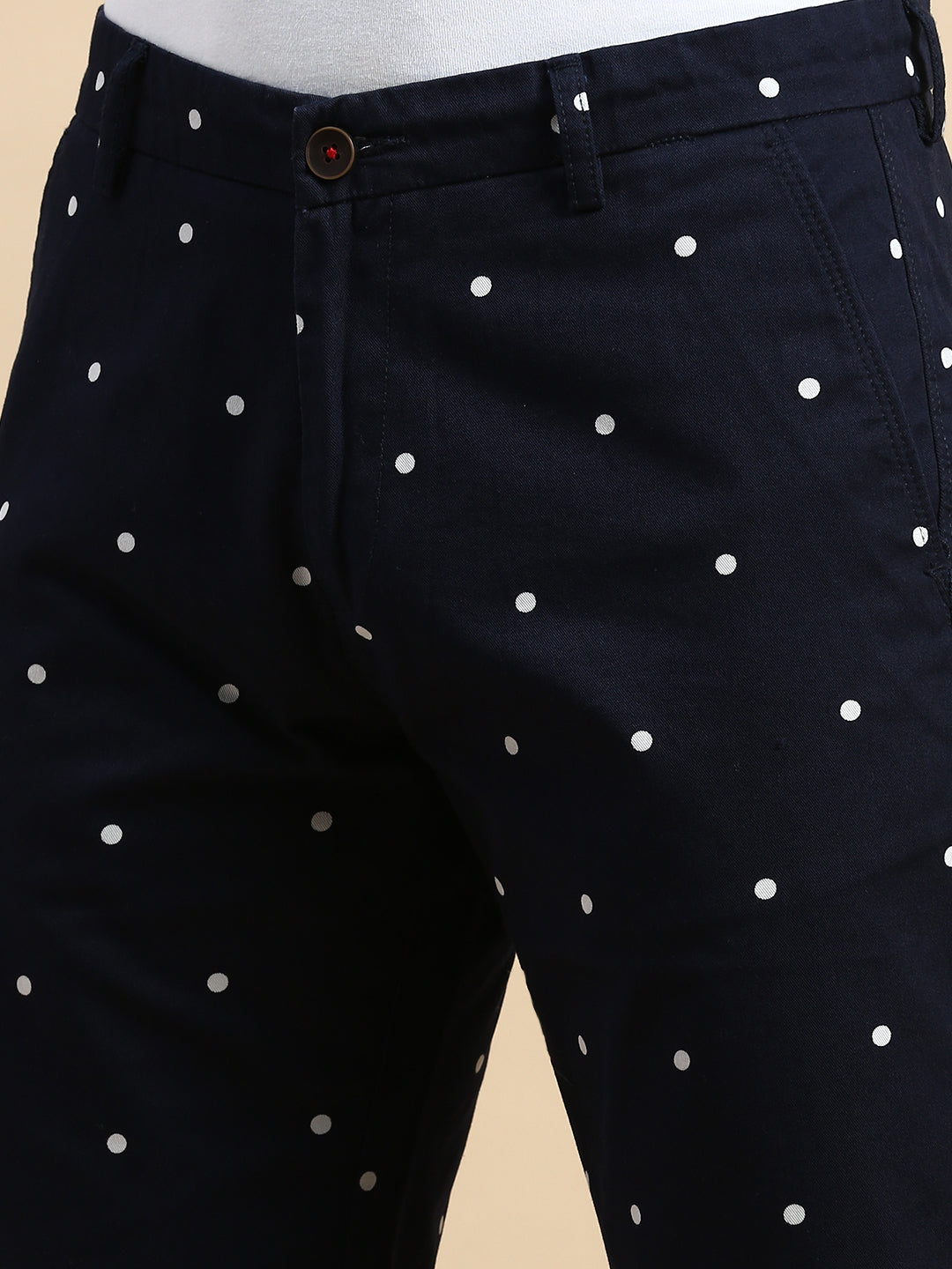 Men Navy Printed Casual Shorts