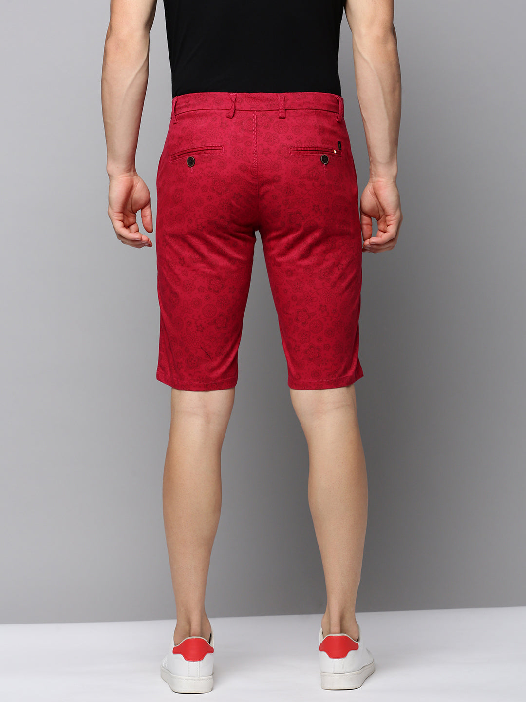 Men Magenta Printed Casual Shorts