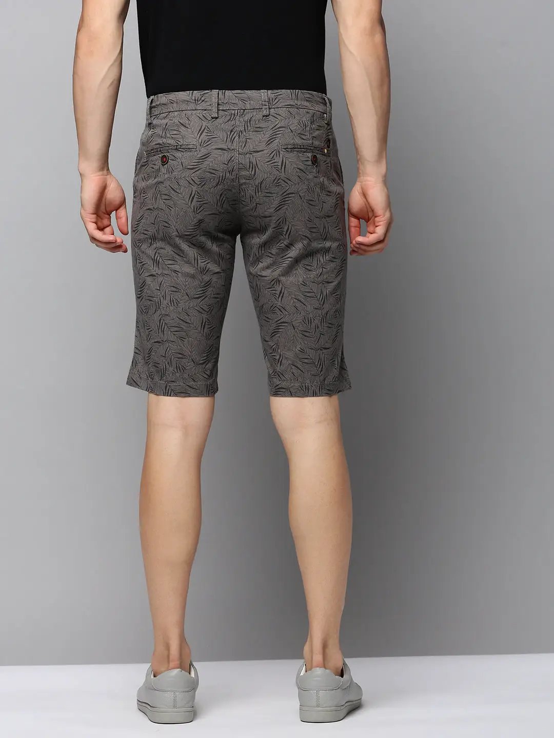 Men's Grey Printed Casual Shorts