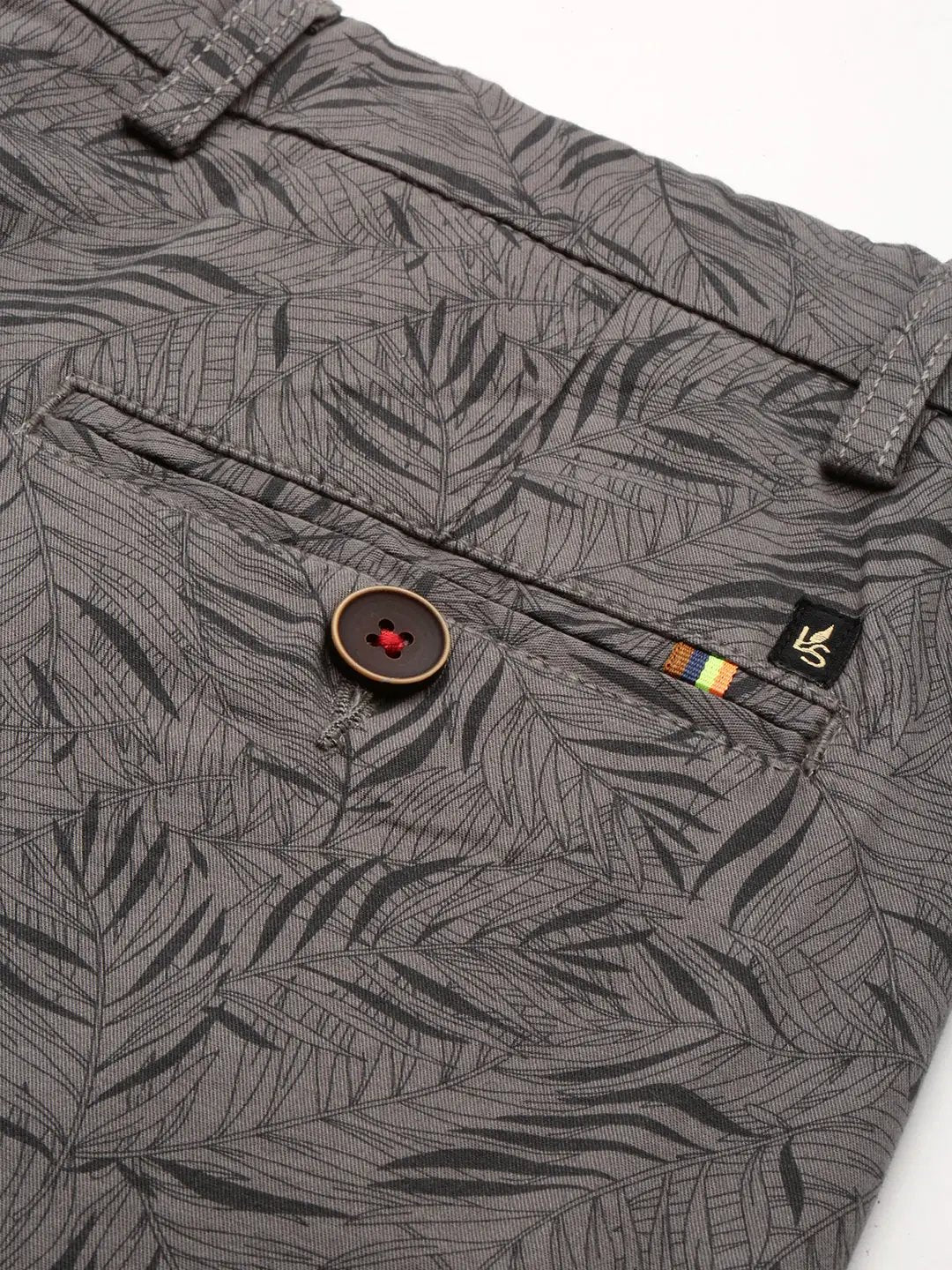 Men's Grey Printed Casual Shorts