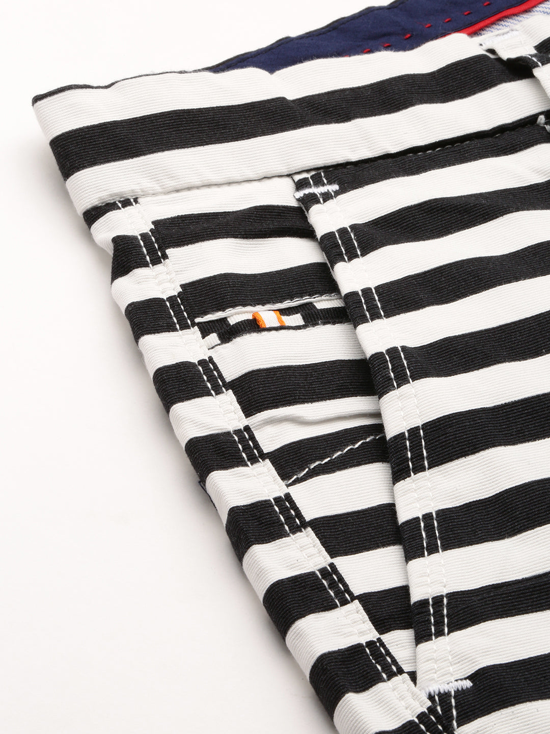 Men Black Striped Casual Shorts