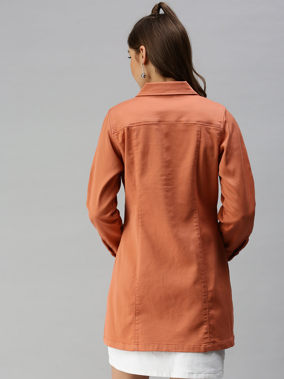 Women's Rust Cotton Tailored Jacket