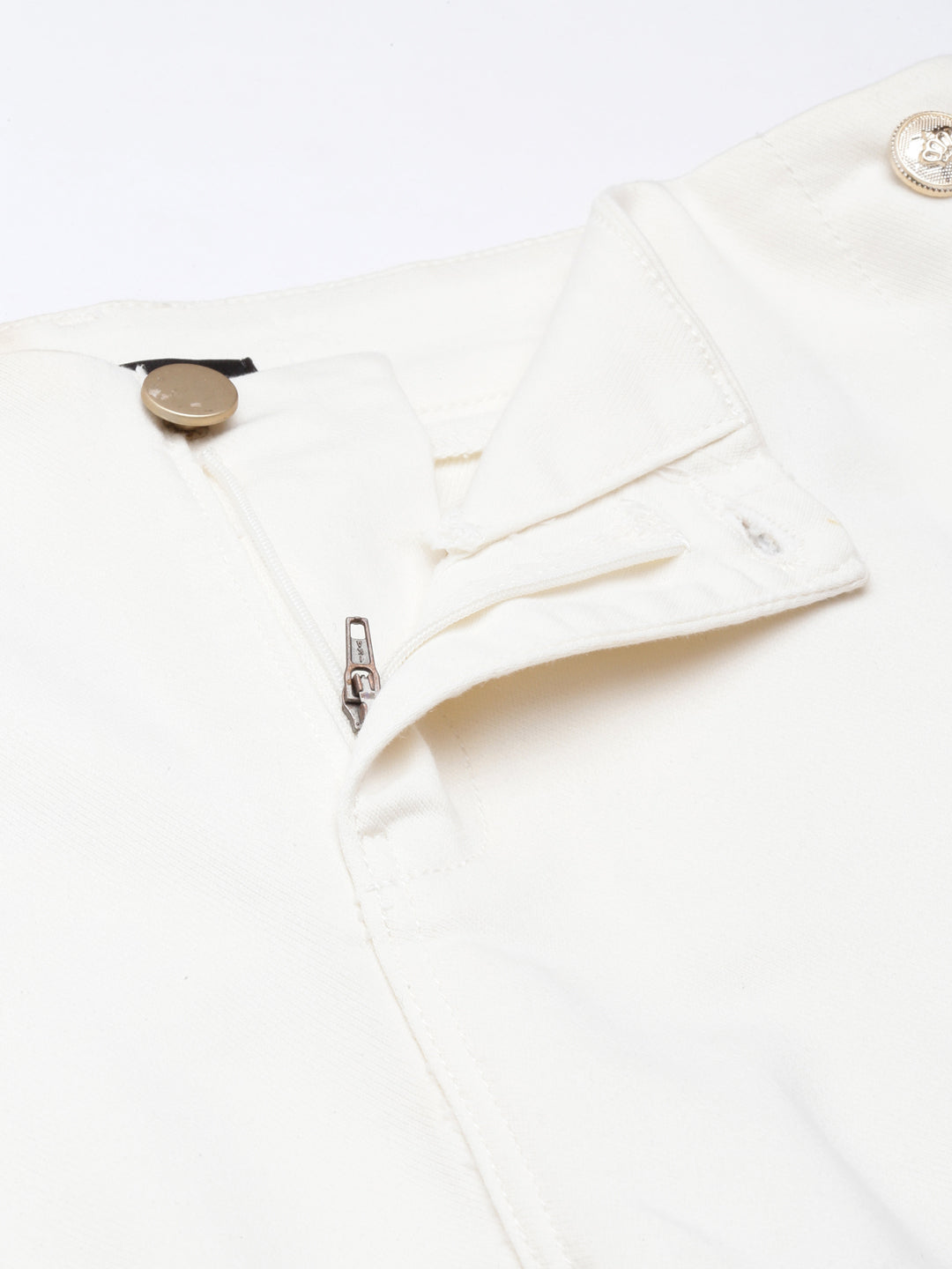 Women's Off White Slim Fit Stretchable Denim Jeans