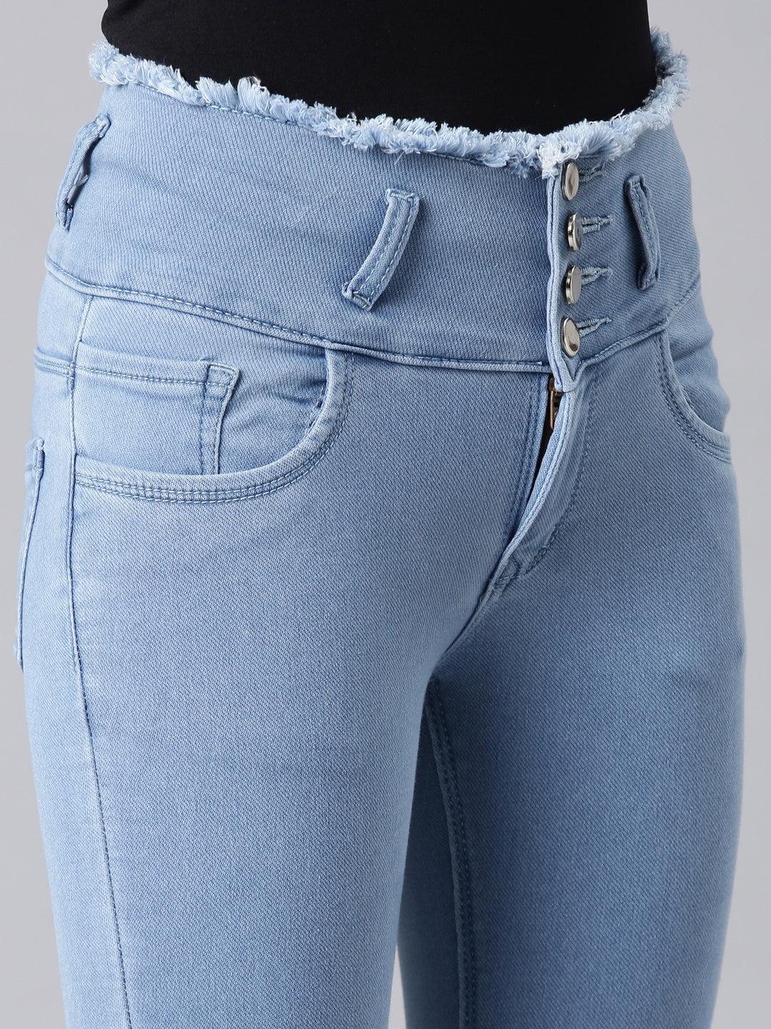 Women Blue Solid Skinny Fit Denim Jeans