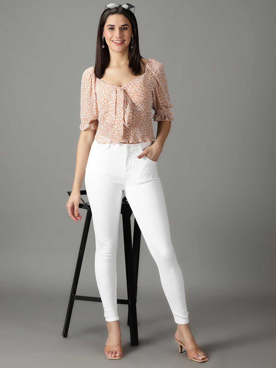 Women's White Solid Slim Fit Denim Jeans