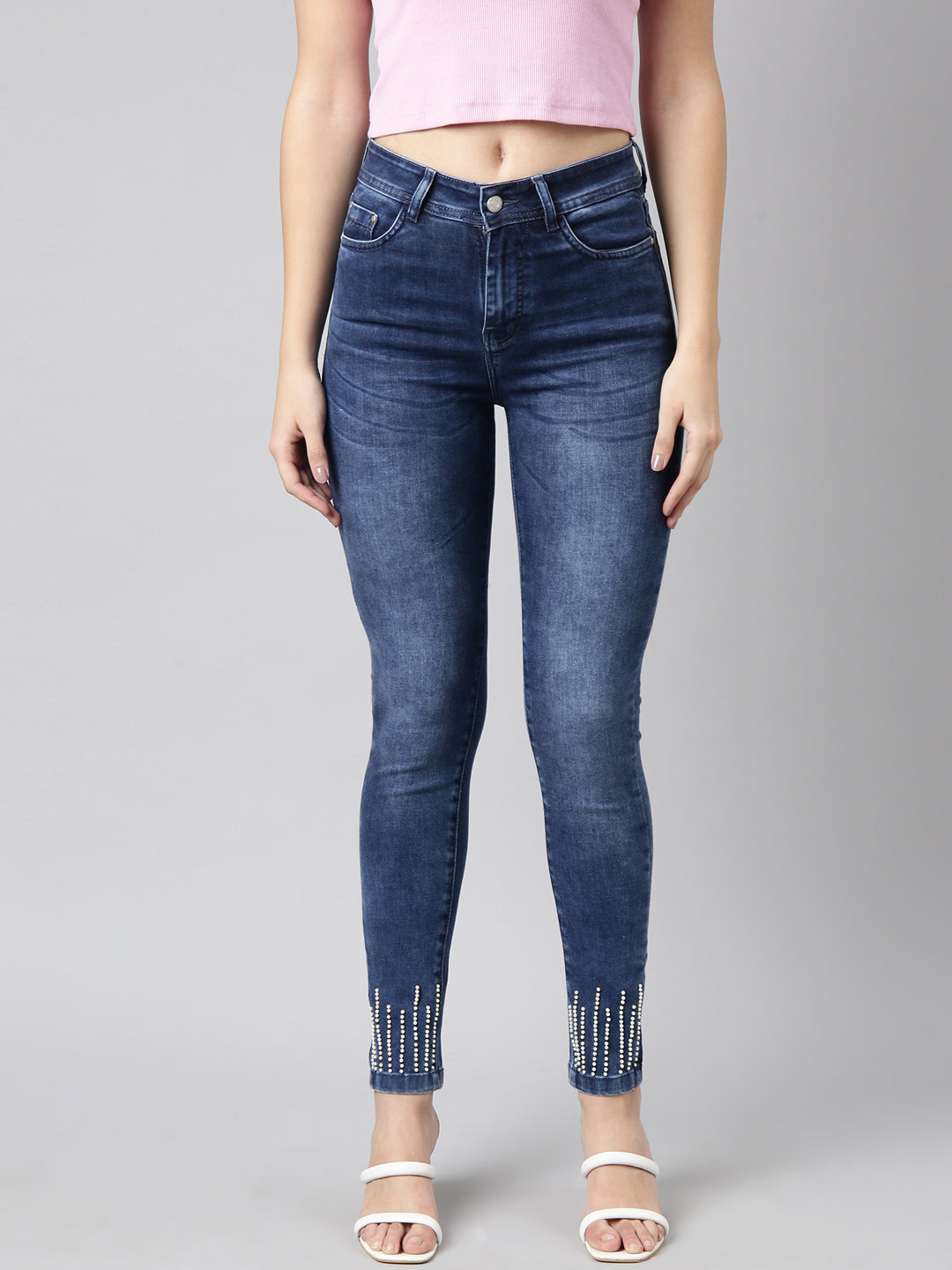 Women Skinny Fit Denim Navy Blue Jean