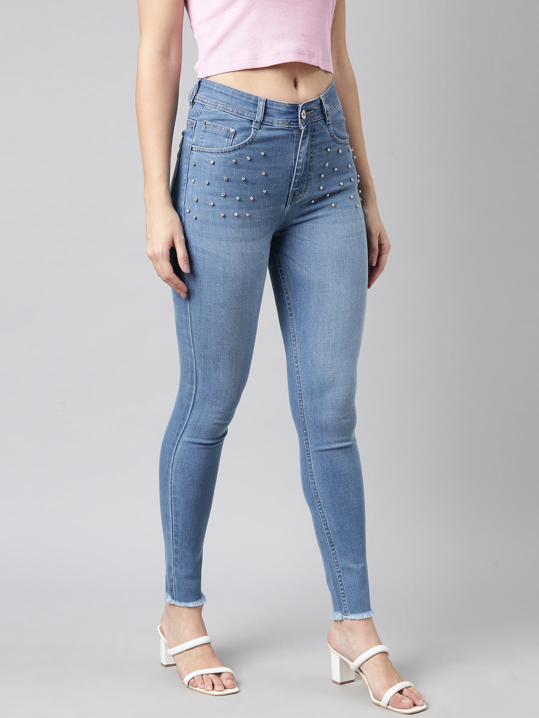 Women Skinny Fit Denim Blue Jean