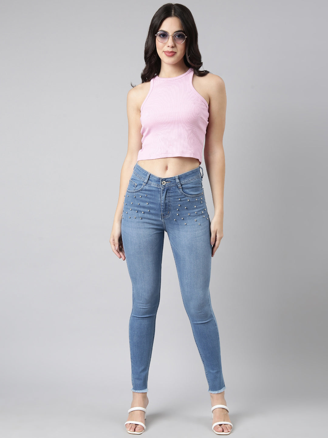 Women Skinny Fit Denim Blue Jean