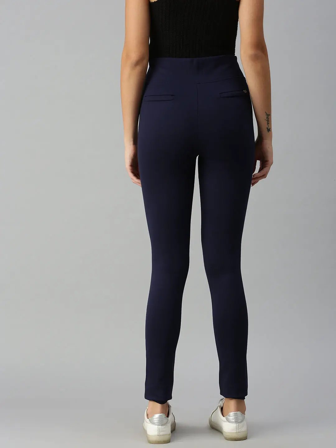 Women's Navy Blue Super Skinny Fit High-Rise Denim Jeans