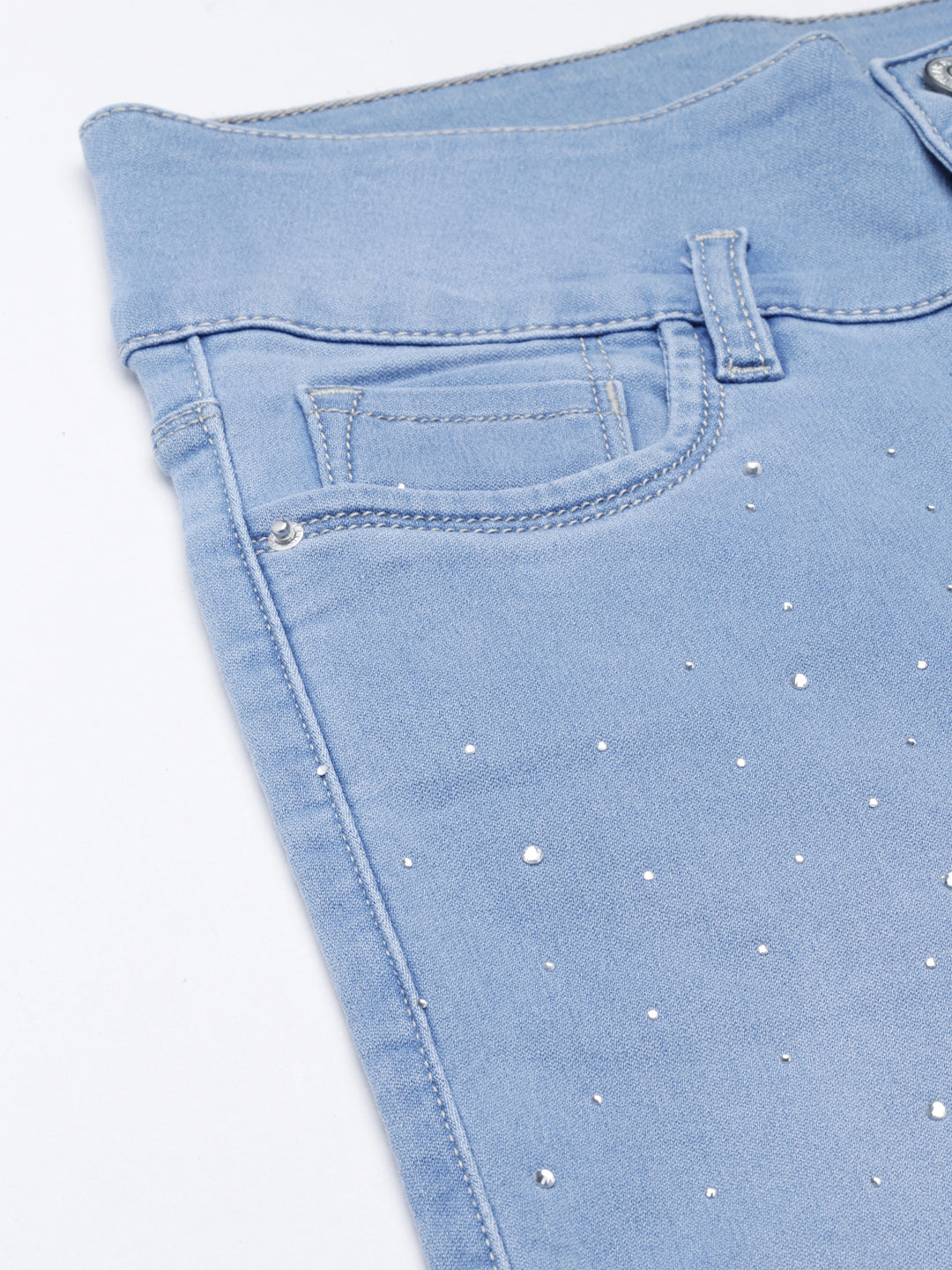 Women's Blue Solid Skinny Fit Denim Jeans