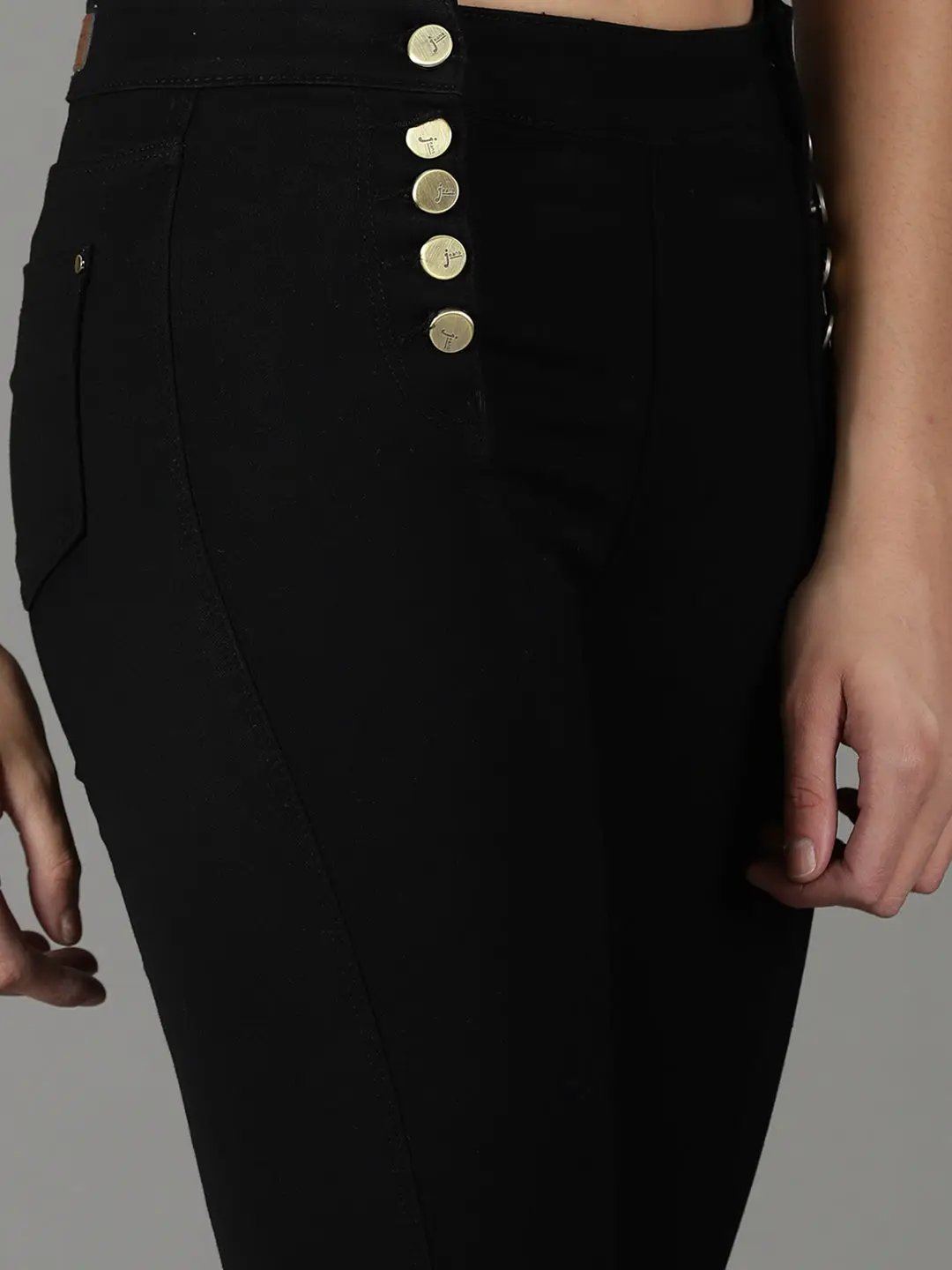 Women's Black Solid Skinny Fit Denim Jeans