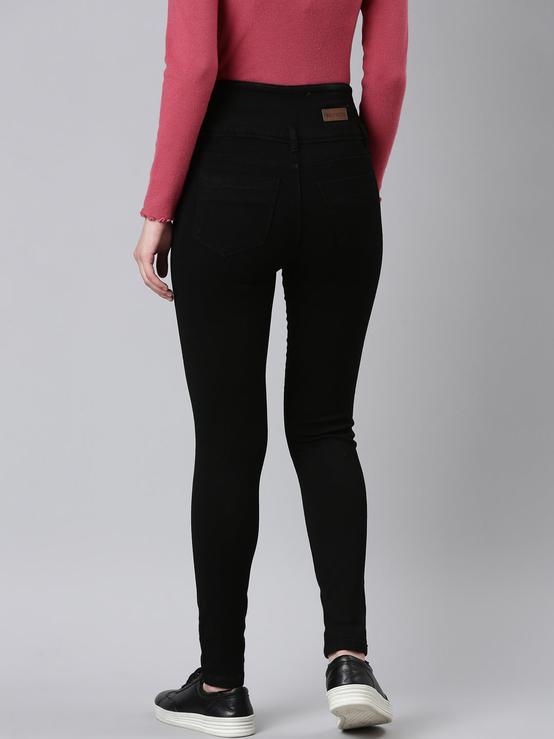 Women Black Solid Skinny Fit Denim Jeans