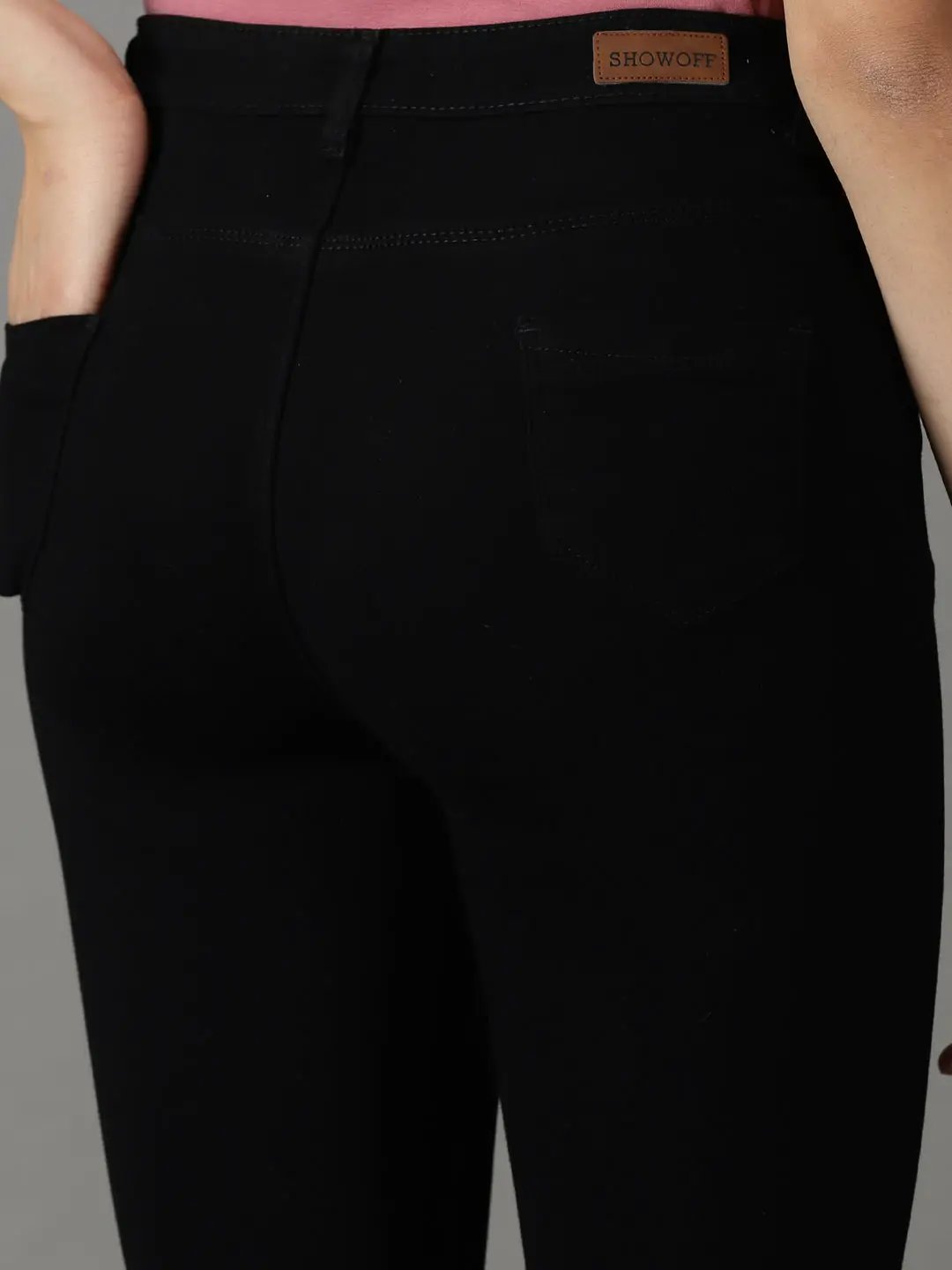 Women's Black Solid Bootcut Denim Jeans