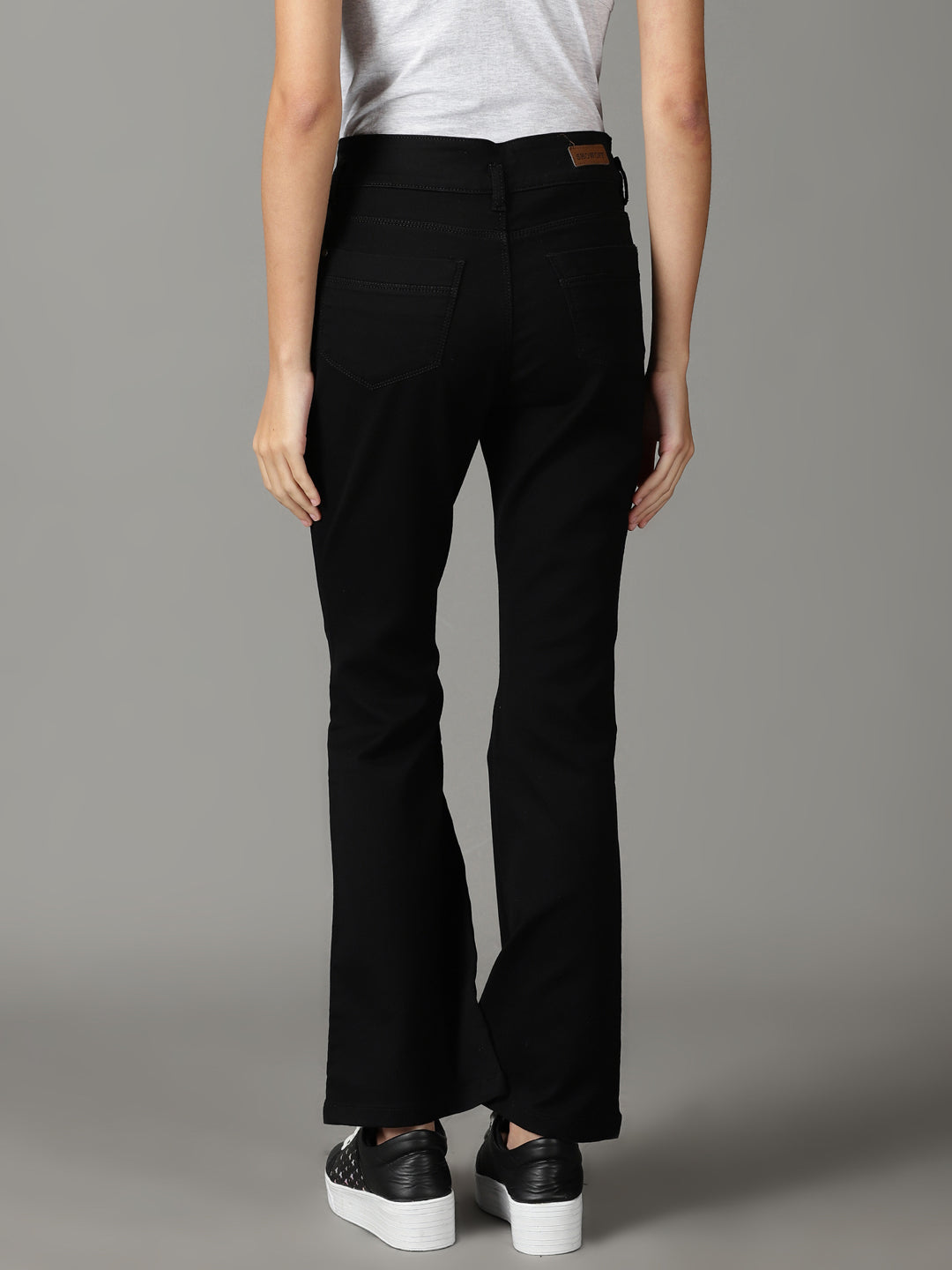 Women's Black Solid Bootcut Denim Jeans