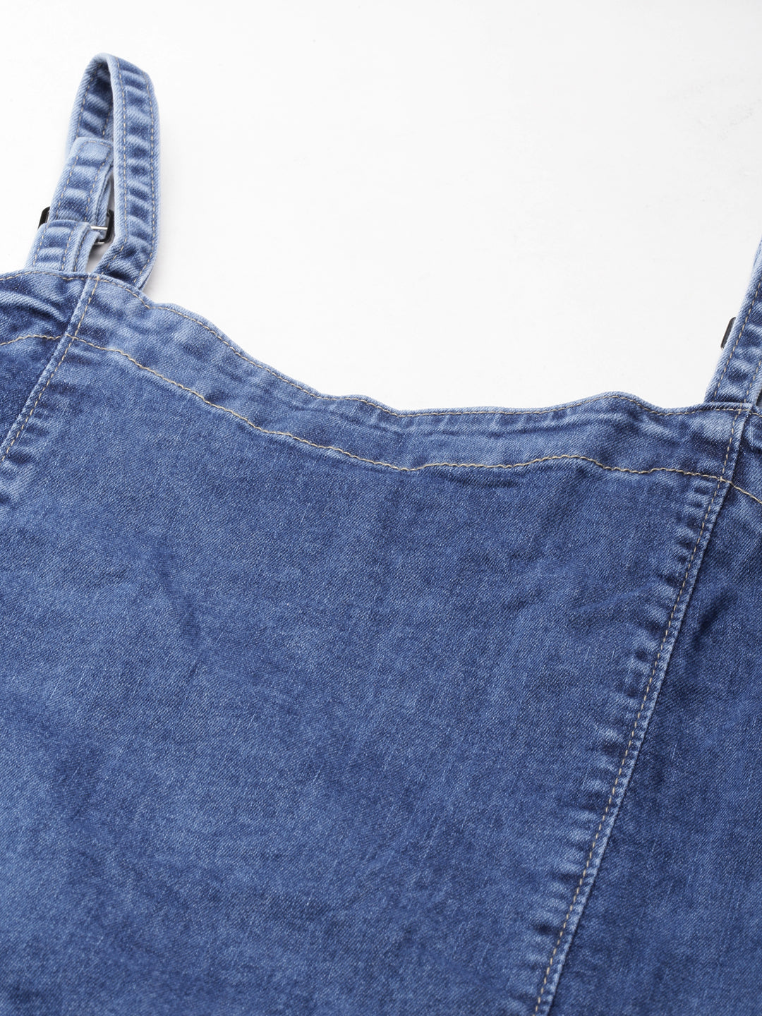 Women's Blue Slim Fit Cotton Denim Dungaree