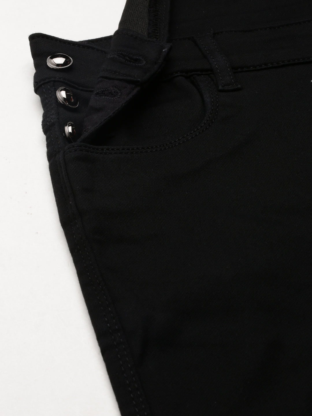 Women's Black Solid Dungaree