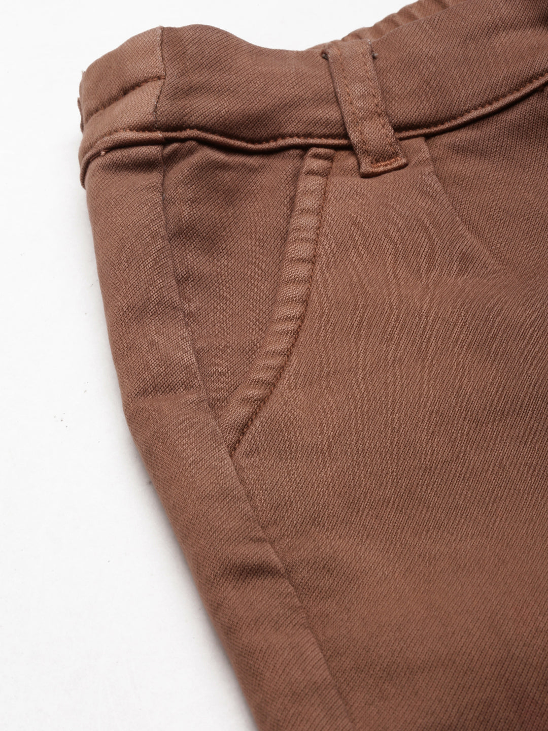 Women's Brown Solid Jogger Denim Jeans