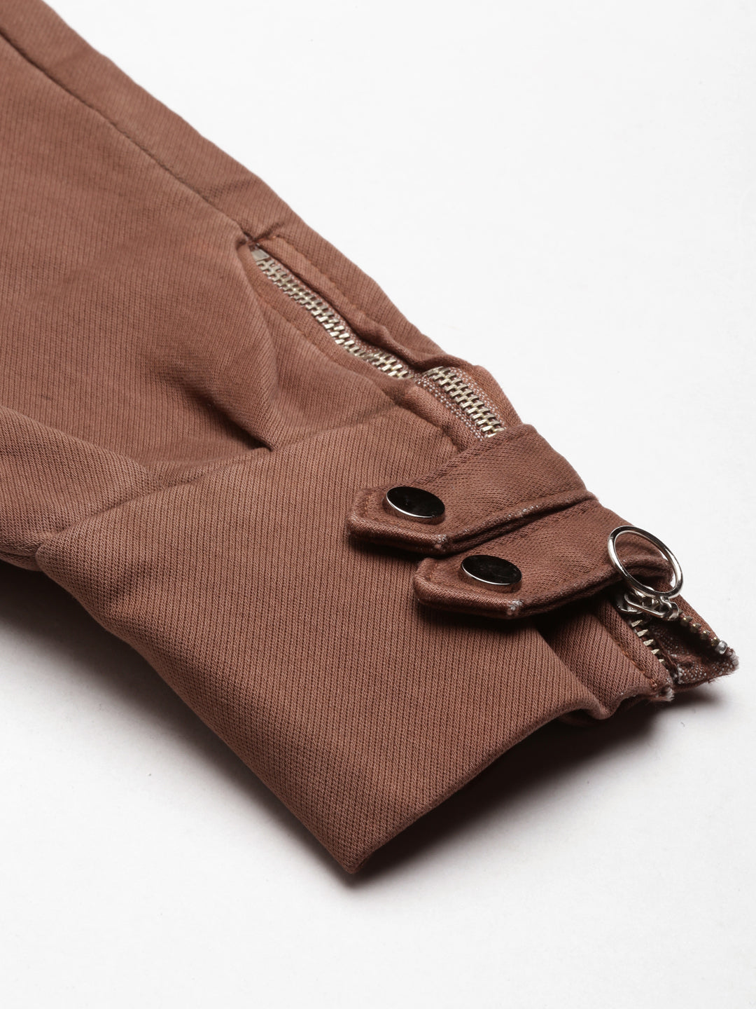 Women's Brown Solid Jogger Denim Jeans