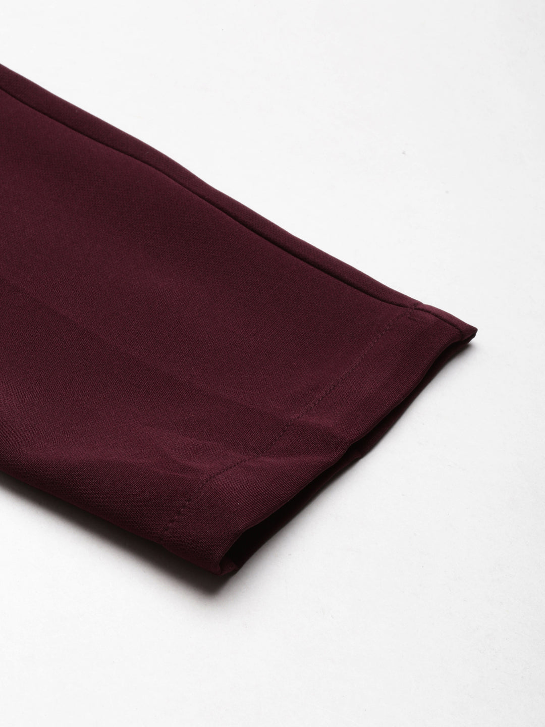 Women Burgundy Solid Peg Trouser