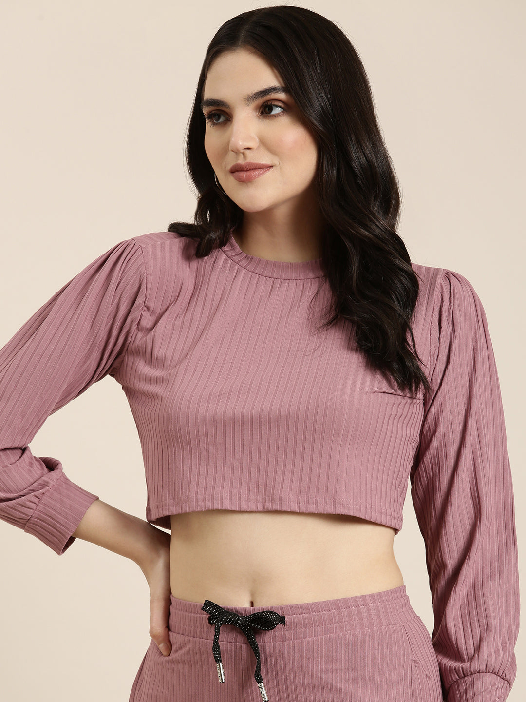 Women Mauve Solid Co-Ords