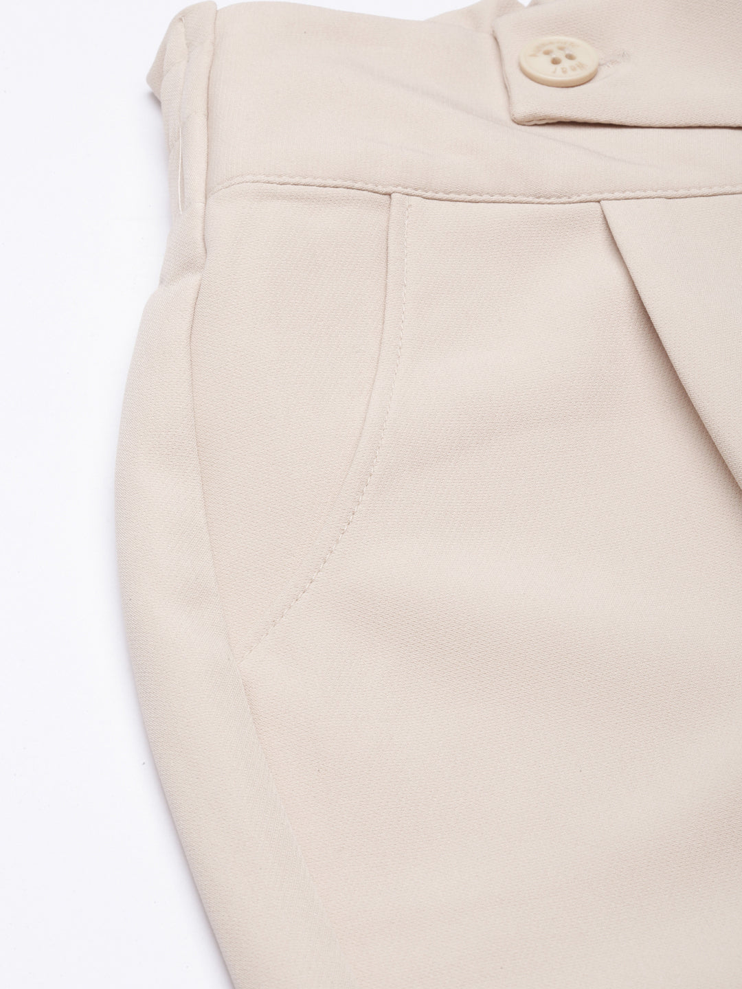 Women Solid Beige Parallel Trousers