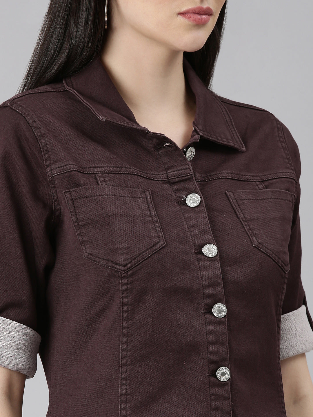 Women's Coffee Brown Solid A-Line Dress