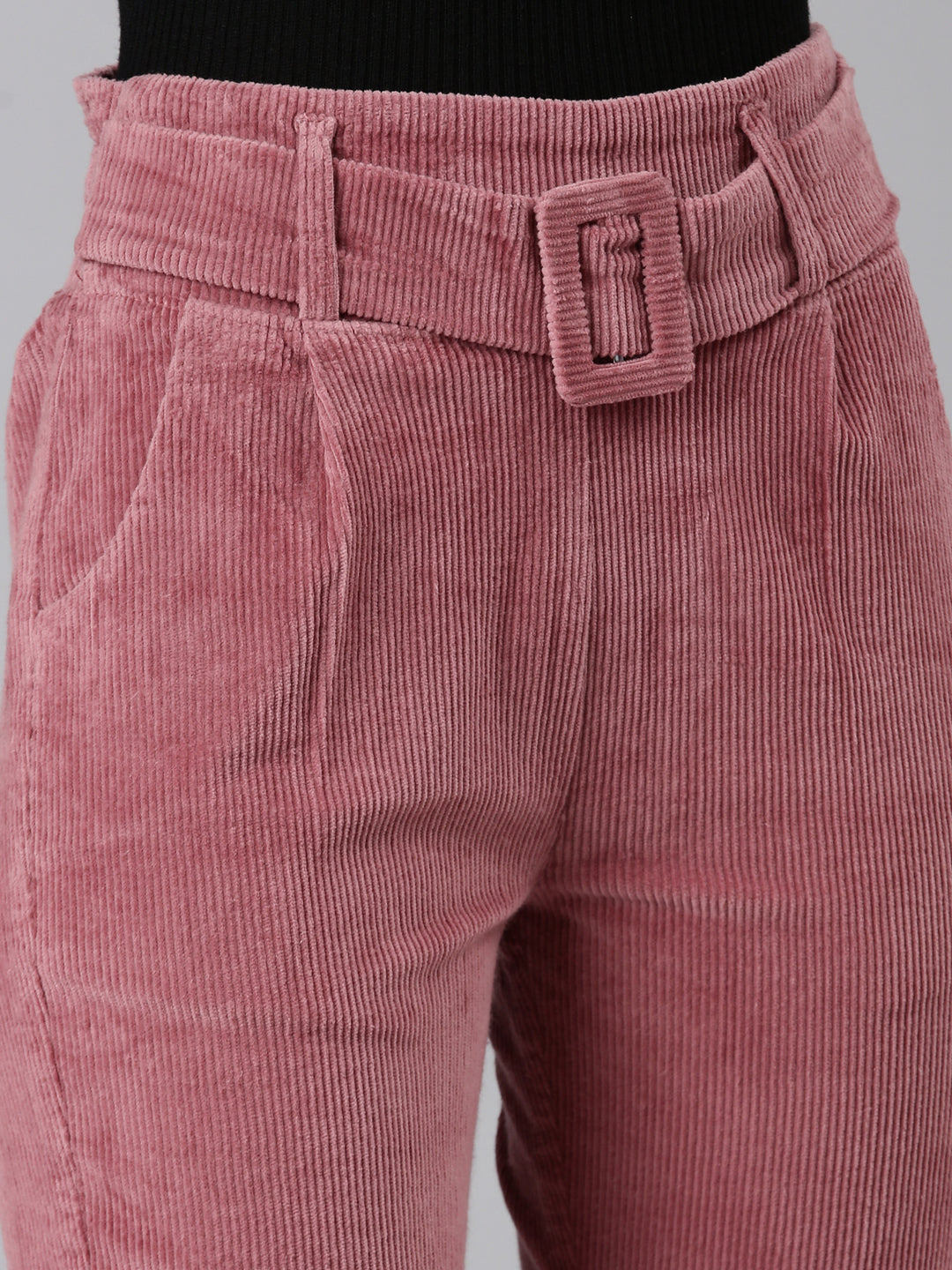 Women Mauve Solid Peg Trouser