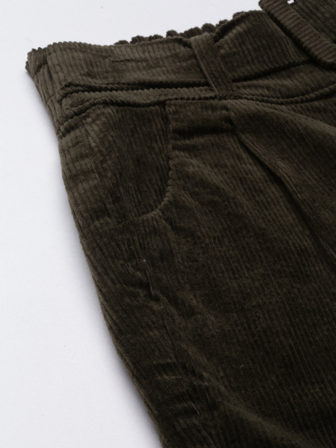 Women Olive Solid Peg Trouser