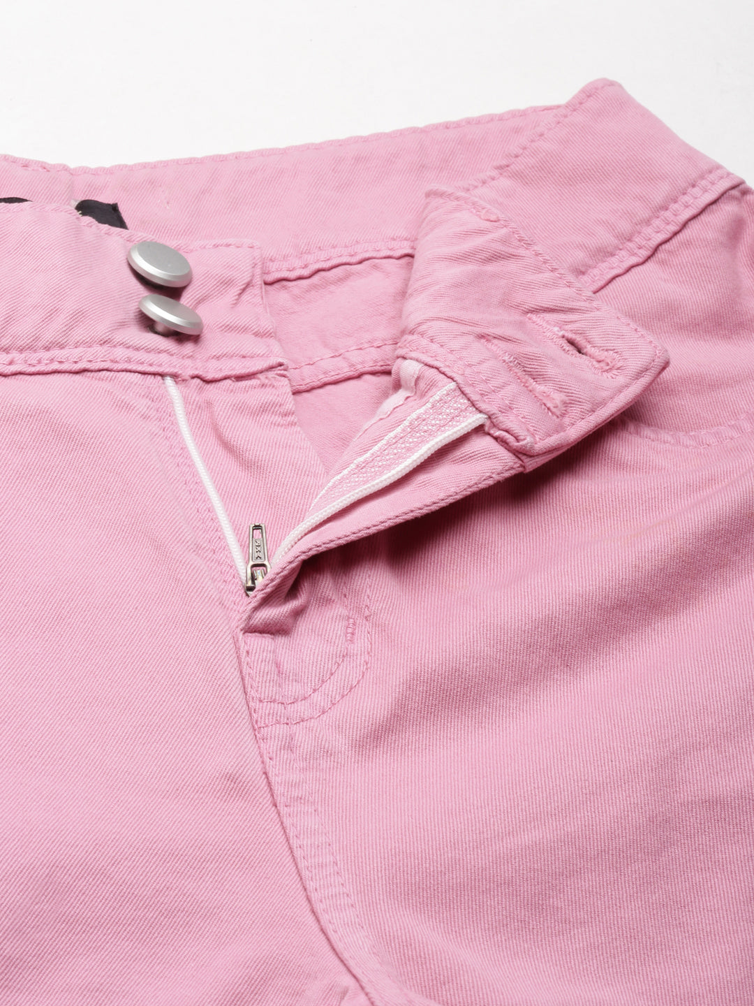 Women Pink Solid Denim Shorts