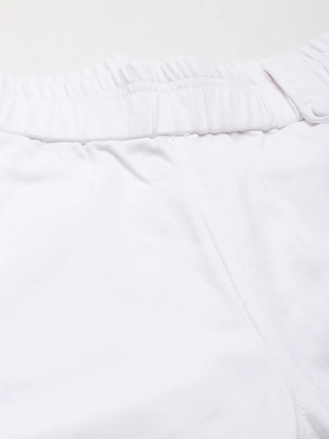 Women's White Solid Wide Leg Denim Jeans
