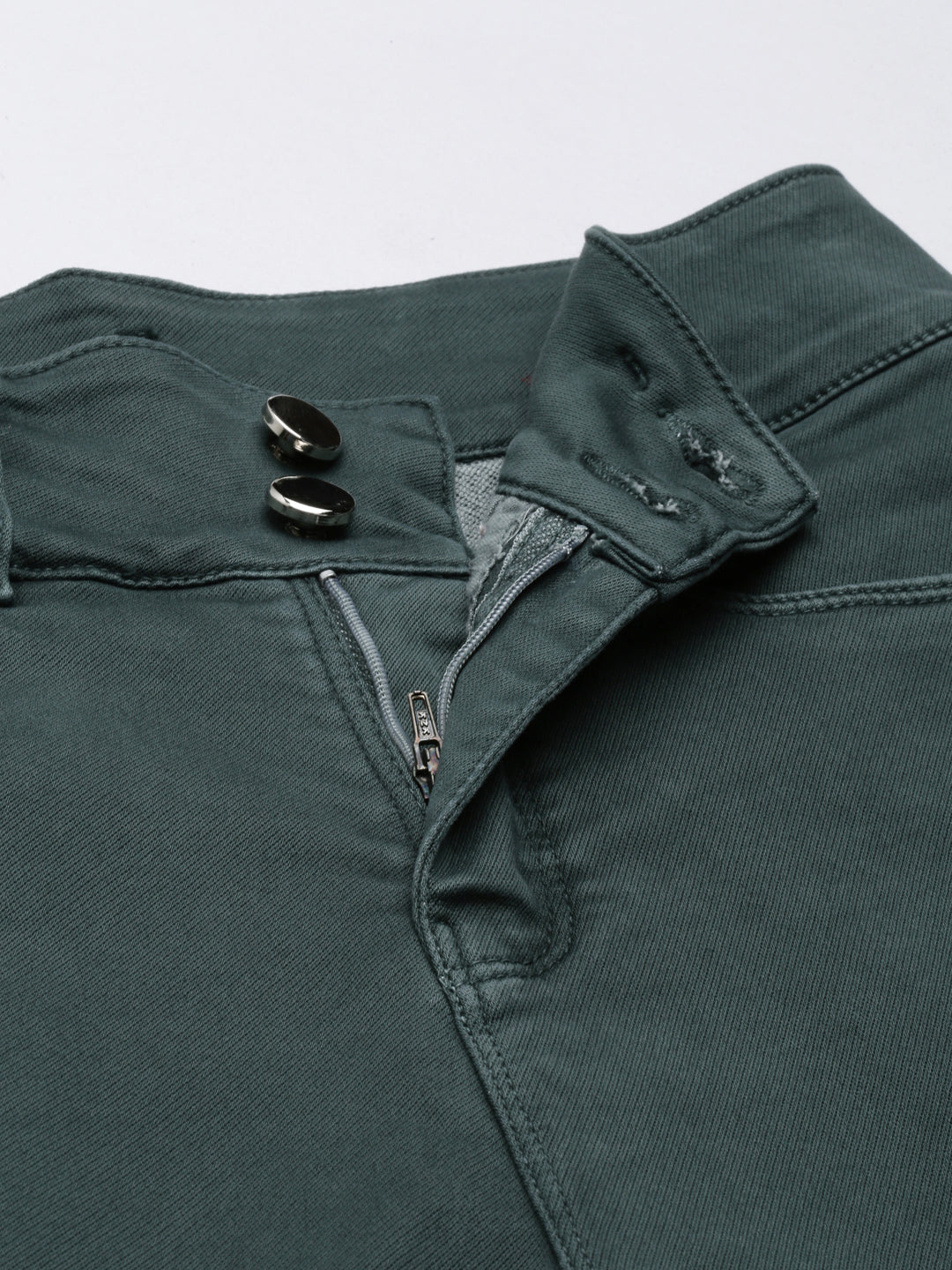 Women's Green Solid Straight Fit Denim Jeans