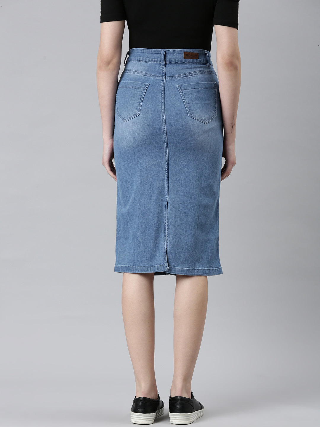 Women Blue Solid A-Line Skirt