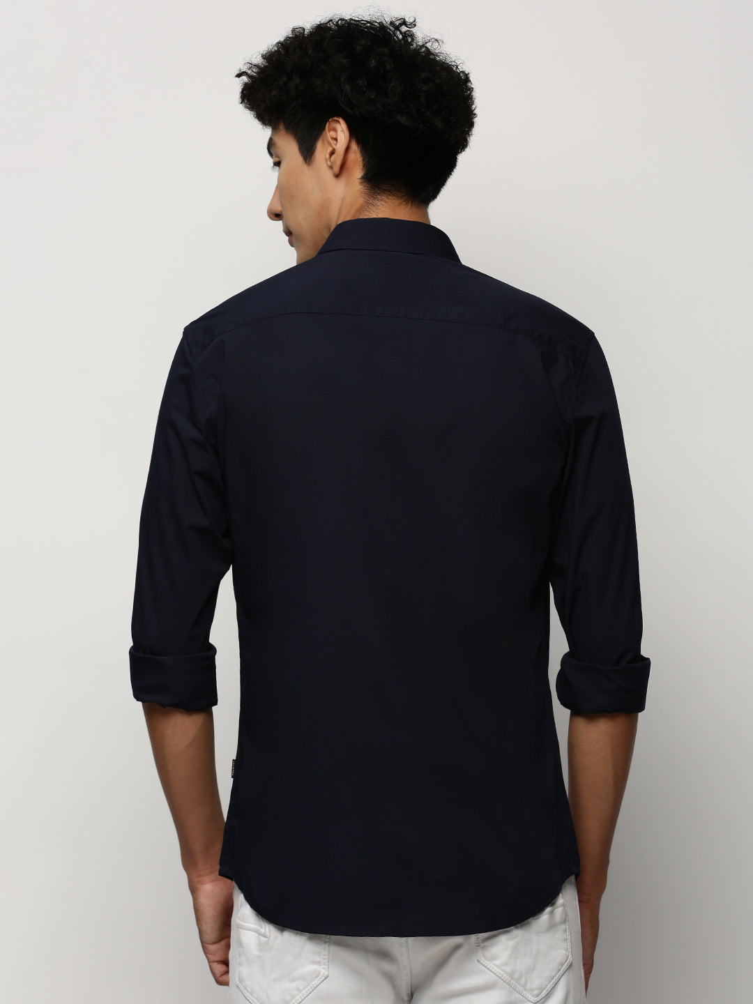 Men Navy Solid Shirt