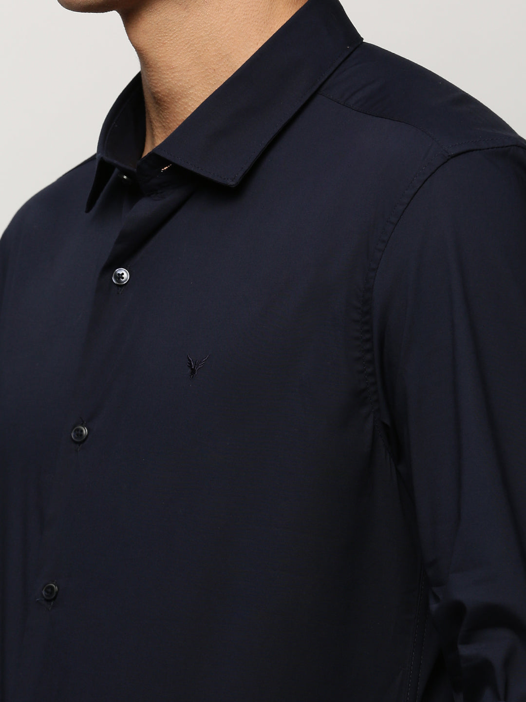 Men Navy Solid Shirt