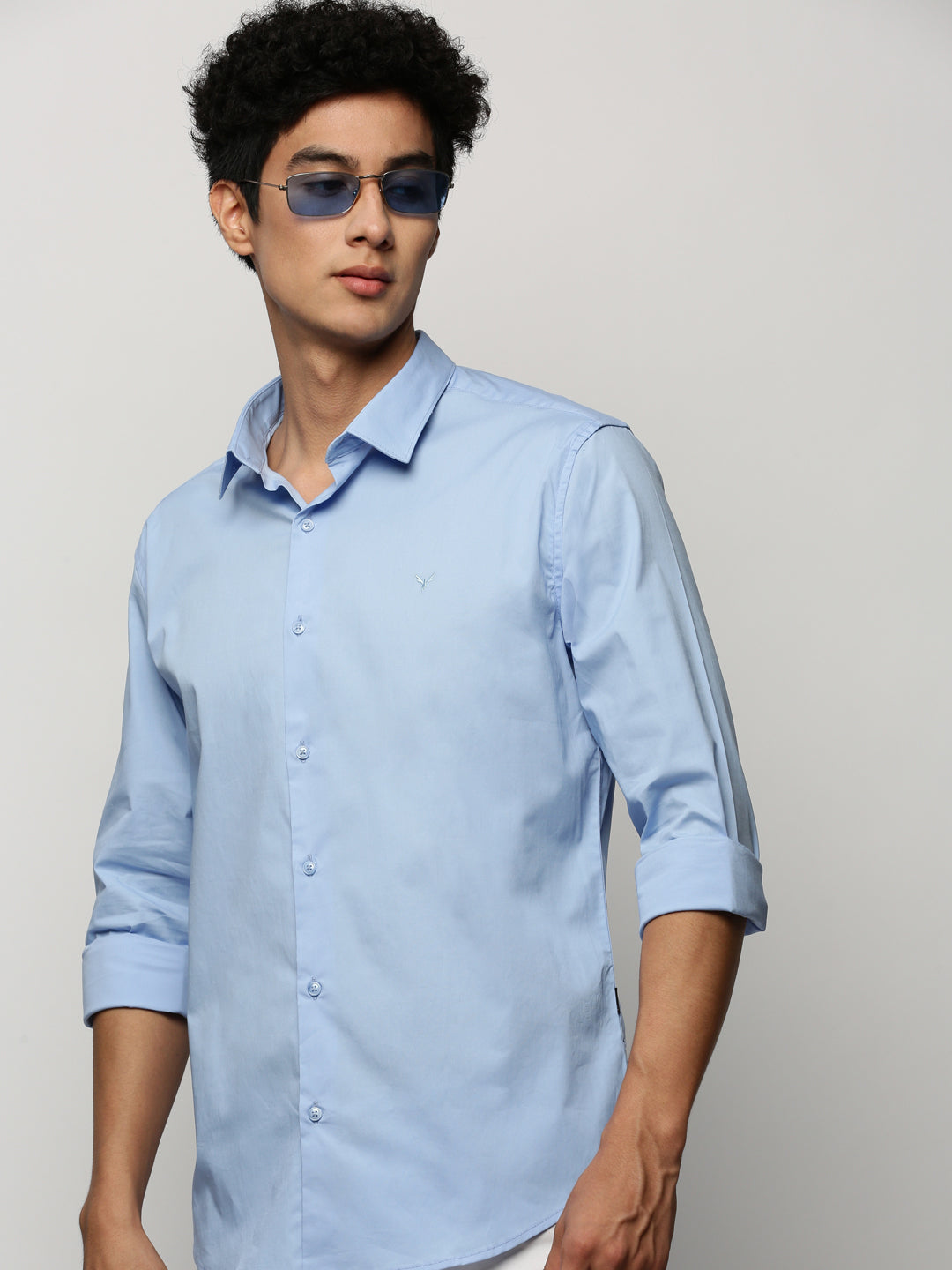 Men Blue Solid Shirt