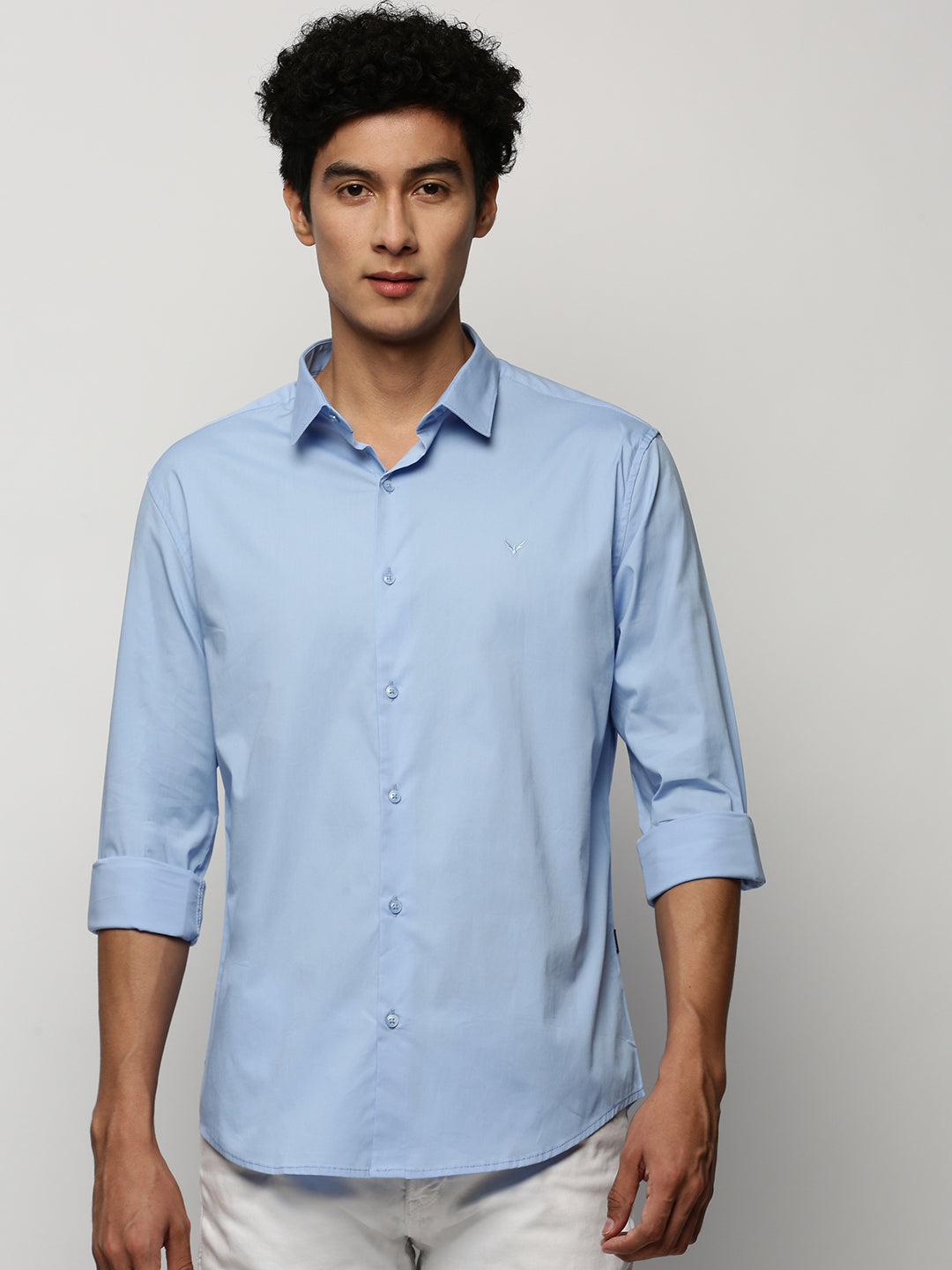 Men Blue Solid Shirt