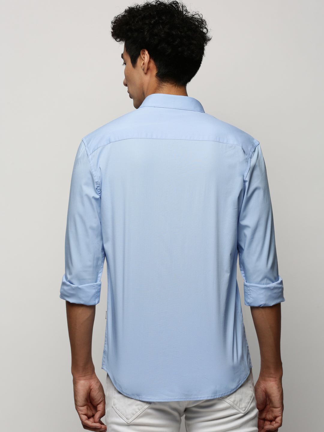 Men Blue Solid Shirt