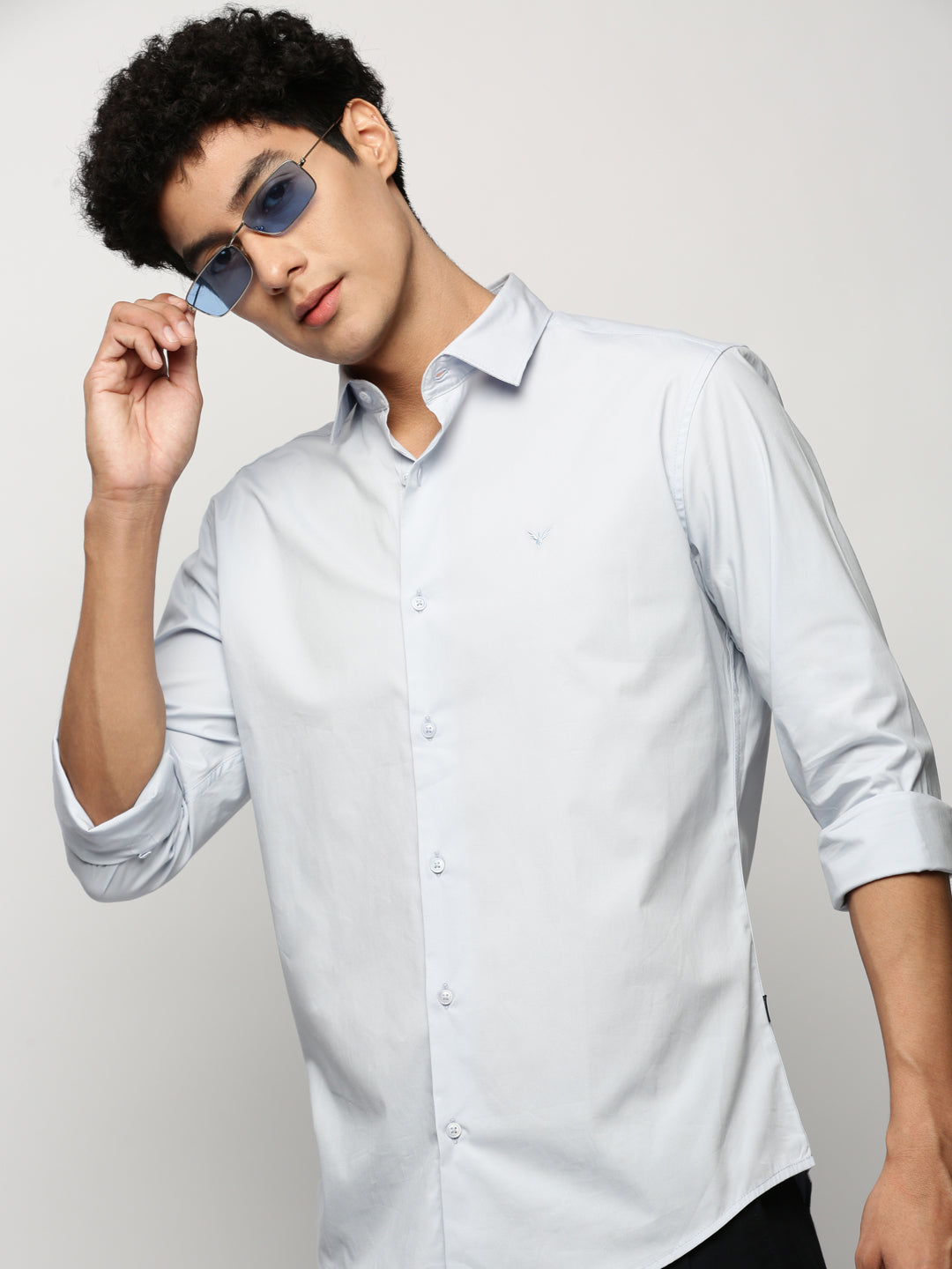 Men Blue Solid Shirt