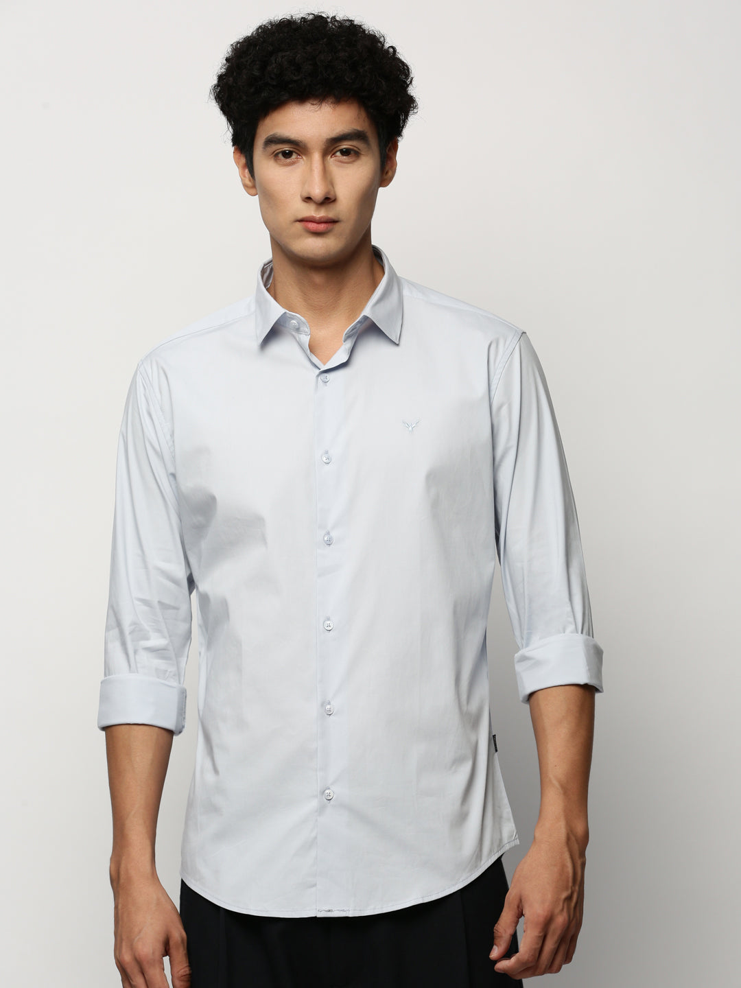 Men Blue Solid Shirt